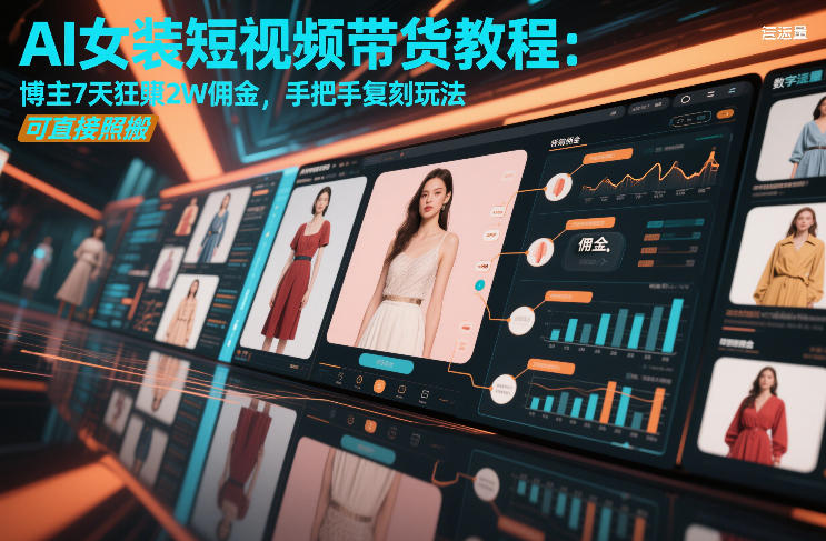 AI女装短视频带货教程：博主7天狂賺2W佣金，手把手复刻玩法，可直接照搬-资源云