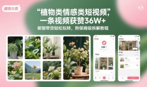 植物类情感类短视频,一条视频获赞36W+,橱窗带货轻松玩转,附保姆级拆解教程-资源云