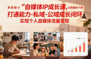 自媒体IP成长课，未来做小而美的个体，打通能力-私域-公域成长闭环，实现个人自媒体流量变现-资源云