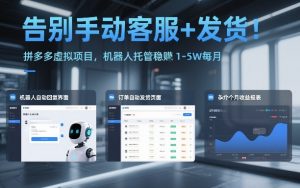 告别手动客服+发货！拼多多虚拟项目，机器人托管稳賺1-5W每月【揭秘】-资源云