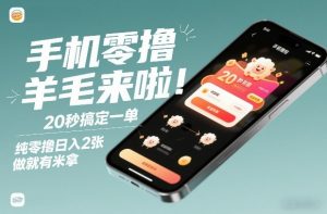 手机零撸薅羊毛来啦！20秒搞定一单，纯零撸日入2张，做就有米拿【揭秘】-资源云