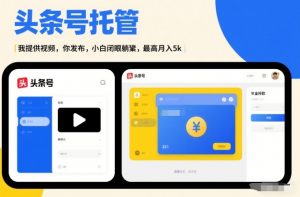 头条号AI托管，我提供视频，你发布，小白闭眼躺賺，最高月入5k+【揭秘】-资源云