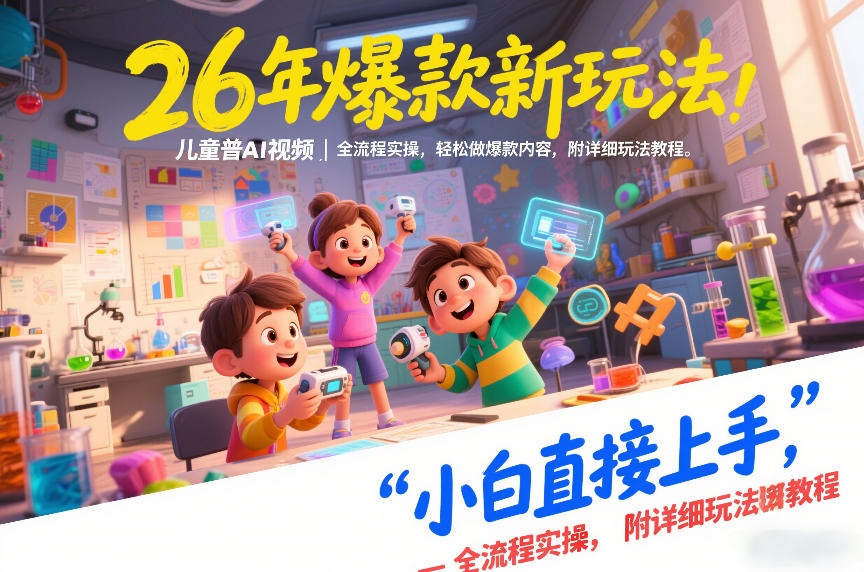 26年爆款新玩法，儿童科普AI视频，全流程实操，轻松做爆款内容，小白直接上手，附详细玩法教程-资源云