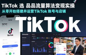 TikTok选品流量算法变现实操,从零开始搭建并运营TikTok账号与店铺-资源云