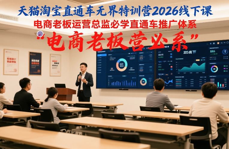 天猫淘宝直通车无界特训营2026线下课，电商老板运营总监必学直通车推广体系-资源云