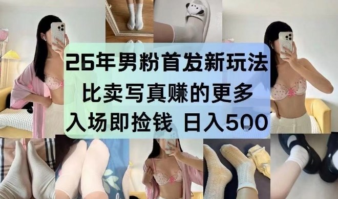 26年男粉首发最新3.0玩法，独此一家，比卖写真賺的更多，入场即捡钱，日入5张【揭秘】-资源云