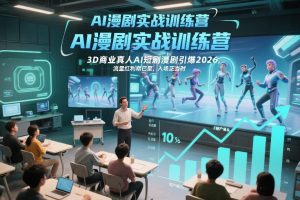 AI漫剧实战训练营，3D商业真人AI短剧漫剧引爆2026，流量红利期已至，入场正当时-资源云