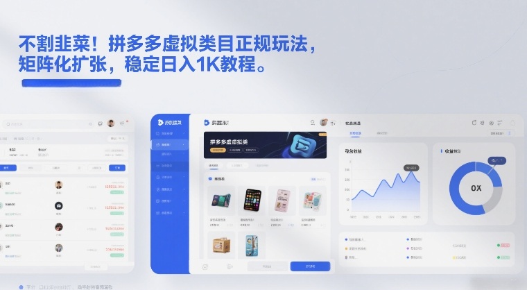 不割韭菜！拼多多虚拟类目正规玩法，矩阵化扩张，稳定日入1K教程【揭秘】-资源云