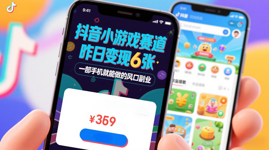 抖音小游戏赛道，昨日变现600+，零基础一部手机就能做的风口副业【揭秘】-资源云