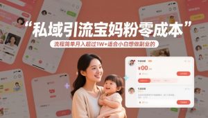 私域引流宝妈粉零成本流程简单月入超过1W+适合小白想做副业的-资源云