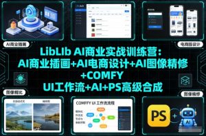 LibLIb AI商业实战训练营:AI商业插画+AI电商设计+AI图像精修+COMFY UI工作流+AI+PS高级合成-资源云