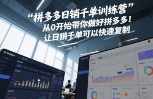 拼多多日销千单训练营,从0开始带你做好拼多多,让日销千单可以快速复制(更新26年1月)-资源云