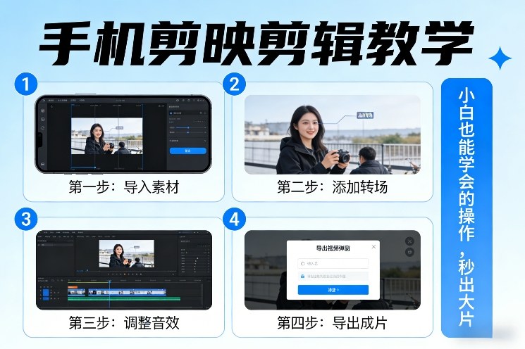 手机剪映剪辑教学，小白也能学会的操作，秒出大片-资源云