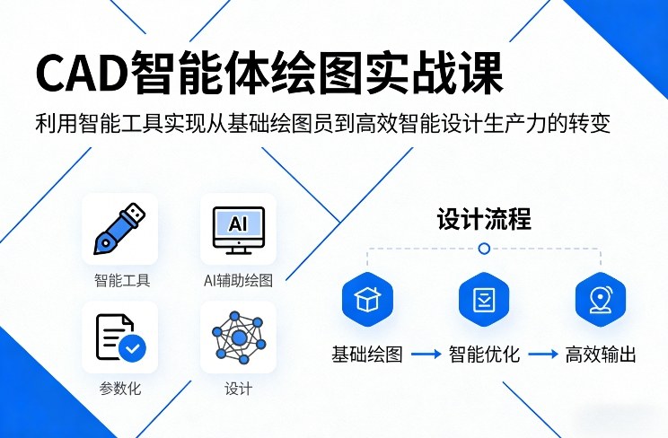CAD智能体绘图实战课，利用智能工具，实现从基础绘图员到高效智能设计生产力的转变-资源云