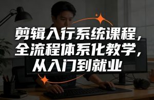 剪辑入行系统课程，全流程体系化教学，从入门到就业-资源云