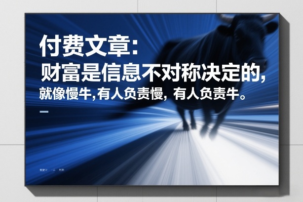付费文章：财富是信息不对称决定的，就像慢牛，有人负责慢，有人负责牛-资源云