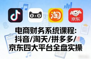 电商财务系统课程,覆盖抖音、淘天、拼多多、京东四大主流平台的全盘实操-资源云