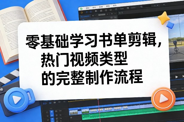 零基础学习书单剪辑，热门视频类型的完整制作流程（更新2026）-资源云