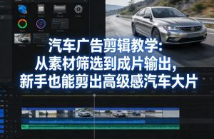 汽车广告剪辑教学:从素材筛选到成片输出,新手也能剪出高级感汽车大片-资源云