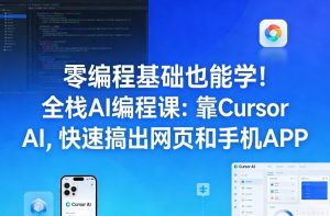 零编程基础也能学！全栈AI编程课：靠Cursor AI，快速搞出网页和手机APP-资源云