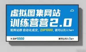 虚拟图集网站训练营2.0，矩阵站群自动化成交，日IP1000，就可以月入1w+-资源云