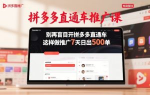拼多多直通车推广课，别再盲目开拼多多直通车，这样做推广7天日出500单-资源云