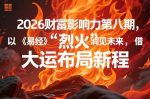 2026财富影响力第八期,以《易经》智慧洞见未来,借“离火”大运布局新程-资源云