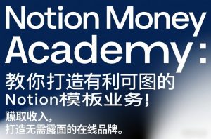 Notion Money Academy:教你打造有利可图的Notion模板业务,賺取收入,打造无需露面的在线品牌-资源云