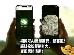 视频号AI流量密码新赛道,轻轻松松复制扩大,变现思路清晰-资源云