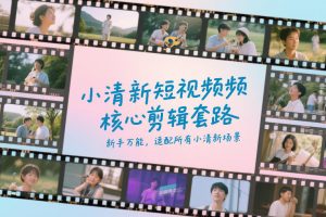 小清新短视频核心剪辑套路，新手万能，适配所有小清新场景-资源云