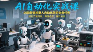 AI自动化实战课:20款智能机器人自动化您的业务任务,轻松节省时间,降低成本,提升利润-资源云