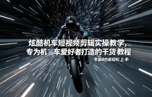 炫酷机车短视频剪辑实操教学，专为机车爱好者打造的干货教程，零基础也能轻松上手-资源云