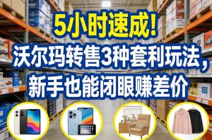 5小时速成!沃尔玛转售3种套利玩法,新手也能闭眼賺差价-资源云