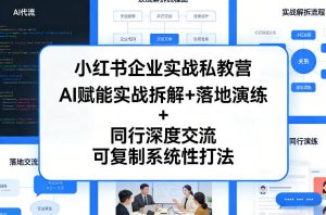 小红书企业实战私教营，AI赋能实战拆解+落地演练+同行深度交流，可复制系统性打法-资源云