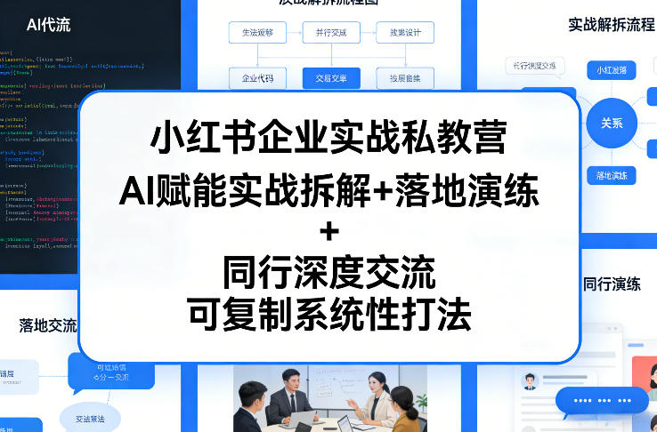小红书企业实战私教营，AI赋能实战拆解+落地演练+同行深度交流，可复制系统性打法-资源云