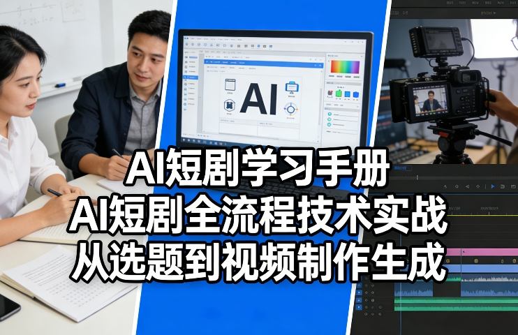 AI短剧学习手册，AI短剧全流程技术实战，从选题到视频制作生成-资源云
