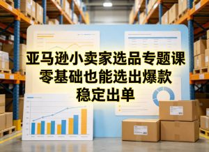 亚马逊小卖家选品专题课，零基础也能选出爆款，稳定出单-资源云