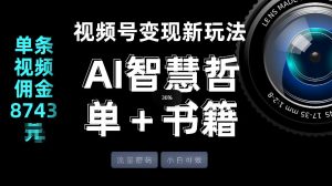 视频号流量密码,变现新玩法-AI智慧哲单+书单,单条视频佣金8743米-资源云