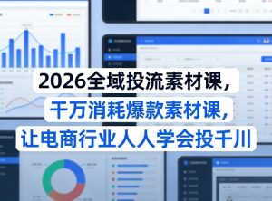 2026全域投流素材课，干万消耗爆款素材课，让电商行业人人学会投千川-资源云