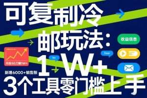 可复制冷邮件玩法:月投50刀賺1W+,新增6000+销售额,3个工具零门槛上手-资源云