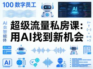 你的AI数字员工100个智能体，超级流量私房课，用AI找到新机会-资源云
