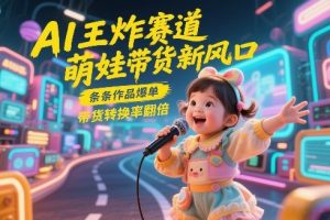 AI王炸赛道,萌娃带货新风口,条条作品爆单,带货转换率翻倍,核心逻辑拆解-资源云