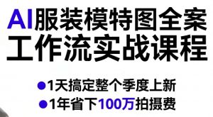 AI服装模特图全案工作流实战课程，1天搞定整个季度上新，1年省下100W拍摄费-资源云