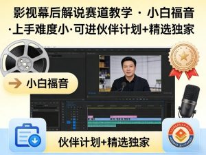 某大佬的影视幕后解说赛道教学，小白福音，上手难度小，可进伙伴计划+精选独家-资源云