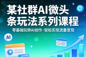 某社群的AI微头条玩法系列课程，零基础玩转AI创作，轻松实现流量变现-资源云