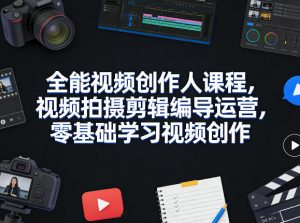全能视频创作人课程,视频拍摄剪辑编导运营,零基础学习视频创作(更新2026年3月)-资源云