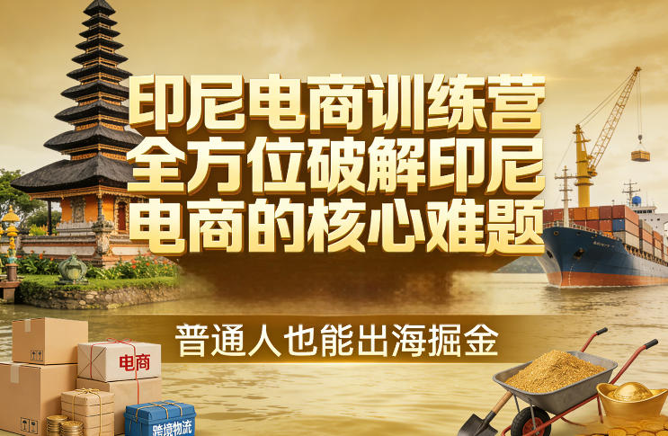 印尼电商训练营，全方位破解印尼电商的核心难题，普通人也能出海掘金-资源云