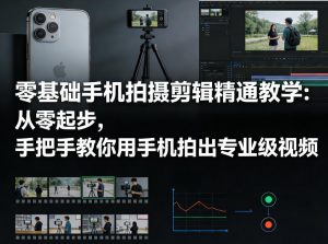 零基础手机拍摄剪辑精通教学:从零起步,手把手教你用手机拍出专业级视频-资源云