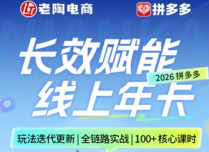 拼多多线上SVIP线上年卡,从认知到基础、从推广到活动、从活动到玩法,全链路实战(26年4月6日更新)-资源云