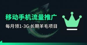 手机流量领取推广_每月一轮，刚需类的长期项目-资源云